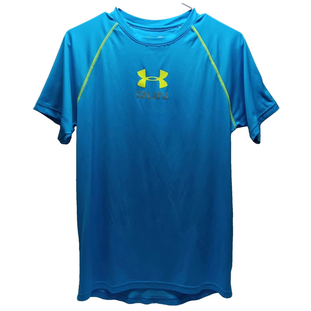 Under Armour Performance T-Shirt Men's Small Bright Blue Loose Fit Raglan Sleeve